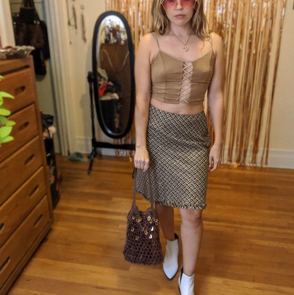 *SOLD* VTG Brown Sparkly Mesh bag - Picture 6 of 8